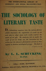 Front cover of Sociology of Literary Taste (The International Library of Sociology: The Sociology of Culture) by Levin L. Schucking