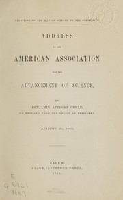 Front cover of Relations of the man of science to the community by Benjamin Apthorp Gould
