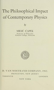 Front cover of The philosophical impact of contemporary physics by Milič Čapek