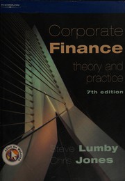 Cover of Corporate finance by Stephen Lumby