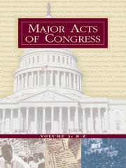 Front cover of Major Acts of Congress by Brian K. Landsberg