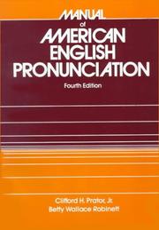 Front cover of Manual of American English pronunciation by Clifford H. Prator