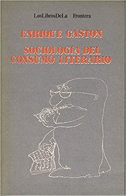 Front cover of Sociología del consumo literario by Enrique Gastón