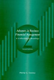 Cover of Advances in Business Financial Management by Philip L. Cooley