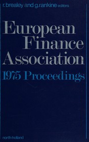 Front cover of European Finance Association by European Finance Association.