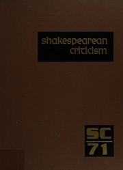 Cover of SC Vol 71 Shakespearean Criticism by Michael L. Lablanc