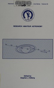 Front cover of Research amateur astronomy by Symposium on Research Amateur Astronomy (1991 La Paz, Baja California Sur, Mexico)