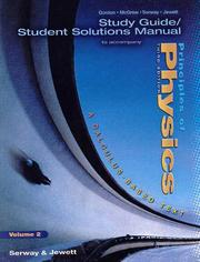 Front cover of Study Guide Student Solutions Manual to Accompany Principles of Physics (Volume 2) by Raymond A. Serway