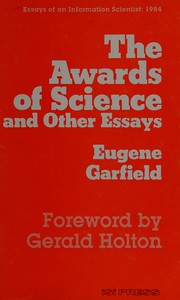 Front cover of Essays of an Information Scientist: Of Nobel Class, Women in Science, Citation Classics and other essays, Vol:15, 1992-93 by Eugene Garfield