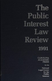Front cover of Public Interest Law Review 1991 by Terry Eastland