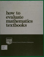 Cover of How to evaluate mathematics textbooks by National Council of Teachers of Mathematics