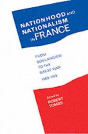 Front cover of Nationhood and nationalism in France by Robert Tombs