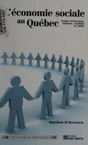 Front cover of L'économie sociale au Québec by Martine D'Amours