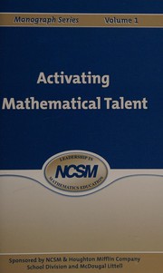 Cover of Activating mathematical talent by Bruce R. Vogeli