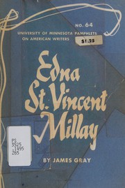 Cover of Edna St. Vincent Millay by Gray, James
