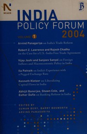 Cover of India policy forum by Suman Bery