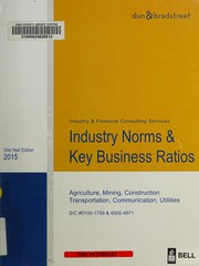 Front cover of Dunn & bradstreet industry norms 1 year all industries book by DUNN & BRADSTREET BOOKS
