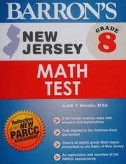 Front cover of Barron's New Jersey, Grade 8 Math by Judith T. Brendel