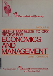 Front cover of Self Study Guide for Economics and Management: Module III by Janet T. Cherry