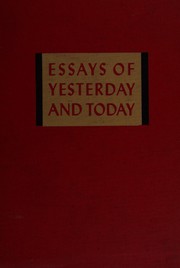 Cover of Essays of yesterday and today by Lester, John Ashby