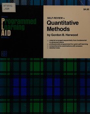 Front cover of Programmed learning aid for quantitative methods, with applications in accounting and business by Gordon B. Harwood