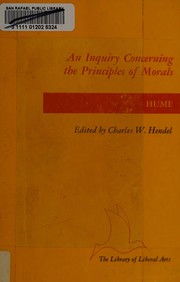 Front cover of An inquiry concerning the principles of morals by David Hume