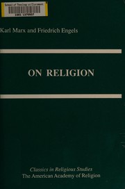Front cover of K. Marx and F. Engels on religion by Karl Marx