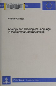 Front cover of Analogy and theological language in the Summa contra gentiles by Norbert W. Mtega