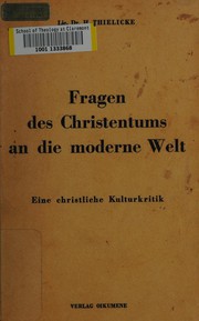 Front cover of Fragen des Christentums an die moderne Welt by Helmut Thielicke