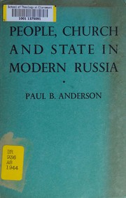 Cover of People, church and state in modern Russia by Paul B. Anderson