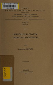 Front cover of Bibliorum sacrorum versio Palaeonubiana by Gerald M. Browne