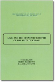Front cover of MNCs and the Economic Growth of the State of Kedah by Sudin Haron.