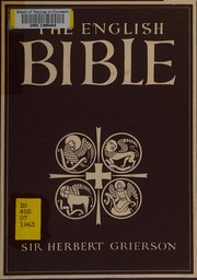 Cover of The English Bible by Herbert John Clifford Grierson