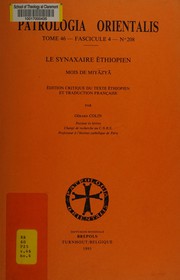 Cover of Le Synaxaire éthiopien by Gérard Colin