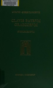 Cover of Clavis Patrum Graecorum by Maurice Geerard