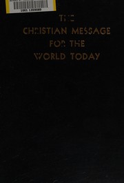 Front cover of The Christian message for the world today by A. L. Warnshuis