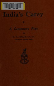 Cover of India's Carey by E. P. Jacob