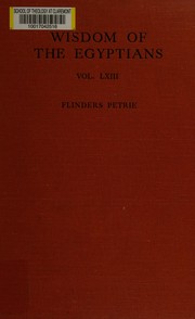 Cover of Wisdom of the Egyptians by W. M. Flinders Petrie