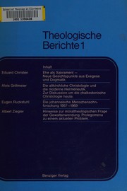 Front cover of Theologische Berichte by Eduard Christen
