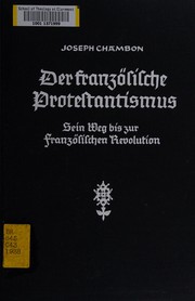 Front cover of Der französische Protestantismus by Chambon, Joseph