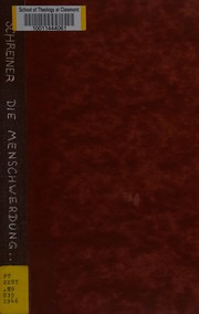 Cover of Die Menschwerdung Gottes in der Theologie Johann Georg Hamanns by Helmuth Schreiner