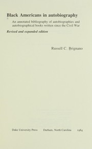 Front cover of Black Americans in autobiography by Russell C. Brignano
