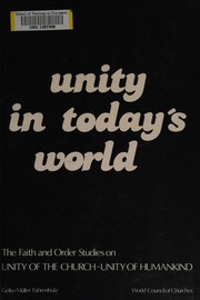 Front cover of Unity in today's world by Geiko Muller-Fahrenholz