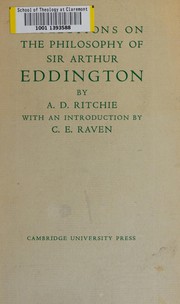 Front cover of Reflections on the philosophy of Sir Arthur Eddington by Ritchie, Arthur David