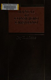 Front cover of Manual Del Consejero Cristiano by Jay Edward Adams