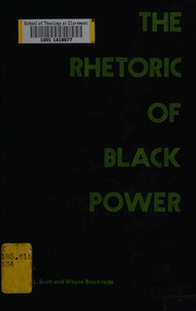 Front cover of The rhetoric of Black power by Scott, Robert Lee