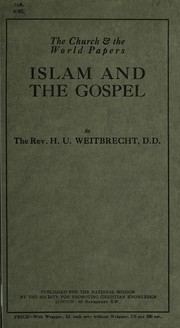Front cover of Islam and the Gospel by Herbert Udny Weitbrecht