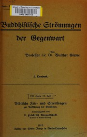 Front cover of Buddhistische Strömungen der Gegenwart by Walther Glawe