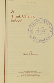 Cover of A thank offering indeed by Grace E. Meserole