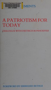 Front cover of A patriotism for today by K. W. Clements